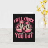 Carte Drôle Boxer Vous Frapper Les Gants De Boxe Je Saur (Fleur jaune)