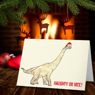 Carte Drôle Brachiosaurus Père Noël Dinosaur Citation de