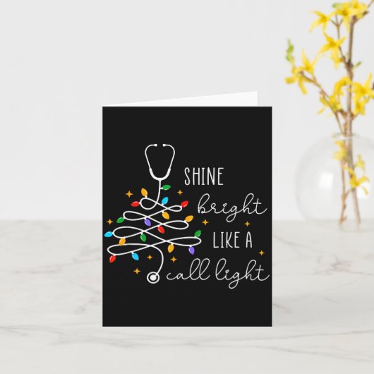 Carte Drôle Brille Comme Un Appel De Lumière Infirmière (Fleur jaune)