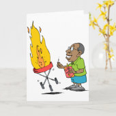 Carte Drôle cadeau Barbeque (Fleur jaune)