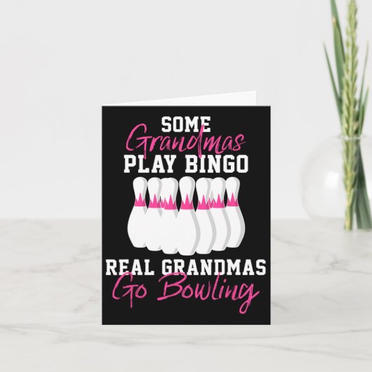 Carte Drôle cadeau Bowling pour grand-mère (Devant)
