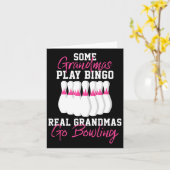 Carte Drôle cadeau Bowling pour grand-mère (Fleur jaune)