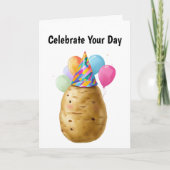 Carte Drôle cadeau d'anniversaire de pomme de terre avec (Devant)