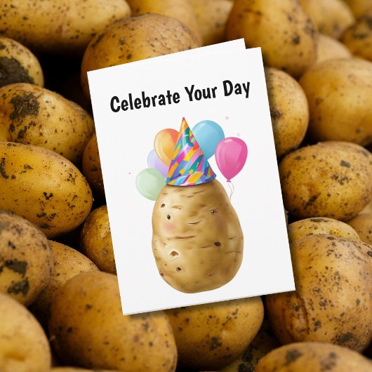 Carte Drôle cadeau d'anniversaire de pomme de terre avec