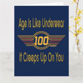 Carte Drôle cadeau de 100e anniversaire. L'âge est comme (Fleur jaune)