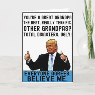 Carte Drôle cadeau de Fête des pères Trump pour grand-pè