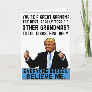 Carte Drôle cadeau de la Fête des mères Donald Trump pou