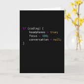 Carte Drôle cadeau pour Programmer | Casques (Fleur jaune)