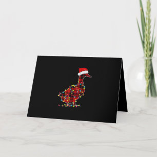 Carte Drôle Canard Noël Rouge clair Panier Correspondanc