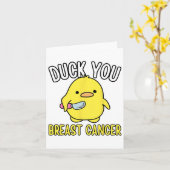 Carte Drôle Canard Vous Respirez Cancer Sensibilisation  (Fleur jaune)