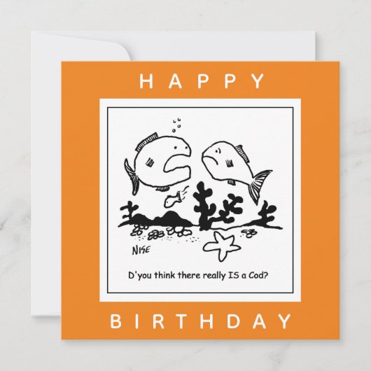 Carte Drôle Caricature de poisson. Pêcheurs (Devant)