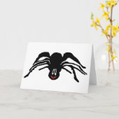 Carte Drôle Cartoon Black Spider Halloween Black Widow (Fleur jaune)