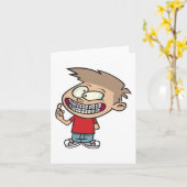 Carte Drôle Cartoon Boy avec Braces Smile (Fleur jaune)