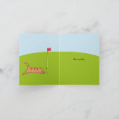 Carte Drôle Cartoon Cat Scramble Golf Plaisanterie Anniv (Intérieur)