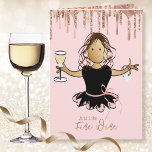 Carte Drôle Cartoon Femme Vin fin pour son anniversaire<br><div class="desc">Vous voulez une carte d'anniversaire pour lui faire savoir qu'elle ne s'améliore qu'avec l'âge ? Cette carte élégante et amusante lui fera un sourire.</div>