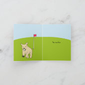 Carte Drôle Cartoon Golden Retriever Golf Joke Anniversa (Intérieur)