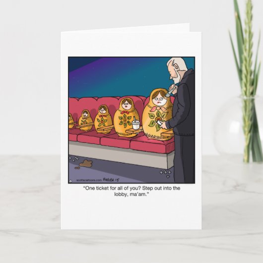 Carte Drôle Cartoon Greeting Card - Nesting dolls Scam (Devant)