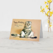 Carte Drôle Cat Ate Cake Joyeux Anniversaire (Fleur jaune)