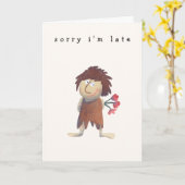 Carte Drôle Caveman humoristique dessin d'Anniversaire (Fleur jaune)