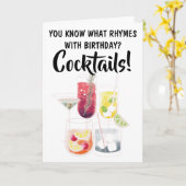 Carte Drôle Ce Qui Récit Avec Anniversaire, Cocktails (Fleur jaune)
