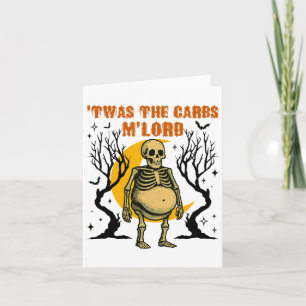 Carte Drôle C'était Les Glucides M'lord Squelette Rétro 