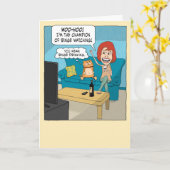 Carte Drôle Champion De La Fente Avec Chat Grumpy Annive (Fleur jaune)