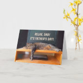 Carte Drôle Chat Et Fête des pères TV (Fleur jaune)