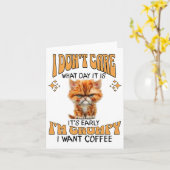 Carte Drôle Chat Grumpy Café Lover Sarcastique Je veux C (Fleur jaune)