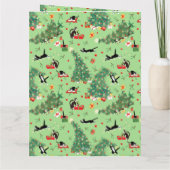 Carte Drôle Chat Noël Arbre de Noël Trouble vacances (Dos)