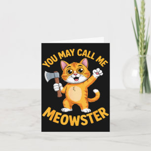 Carte Drôle chat orange maître hache cartoon Drôle meows