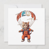 Carte Drôle chat Skydiving (Devant)