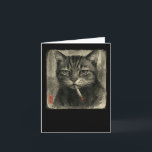 Carte Drôle Chat Triste Fumant Cigarette Mème Amant Sumi<br><div class="desc">Drôle Chat Triste Fumant Cigarette Mème Amant Sumi-e Japonais</div>