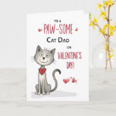 Carte Drôle Chat Valentine pour papa de l'animal de comp (Fleur jaune)