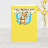 Carte Drôle Chat veut une ficelle Anniversaire (Fleur jaune)