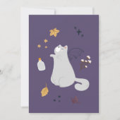 Carte Drôle chats de dessin animé avec balais, citrouill (Devant)