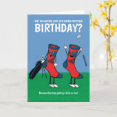 Carte Drôle Chaussettes de golf plaisanter (Fleur jaune)