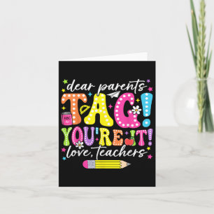 Carte Drôle Chers parents Tag You It Love Enseignants
