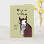 Carte Drôle Cheval Anniversaire Cartoon Romantique Silly (Fleur jaune)