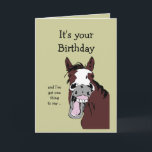 Carte Drôle Cheval Anniversaire Cartoon Romantique Silly<br><div class="desc">Drôle Cheval Anniversaire Cartoon Romantique ou idiot</div>