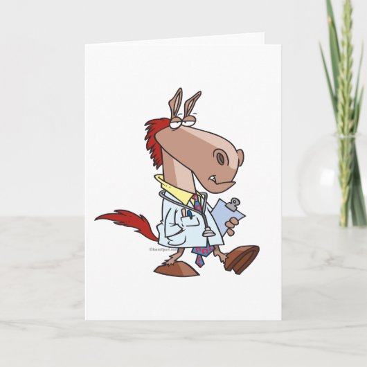 Carte drôle cheval doc docteur dessin (Devant)