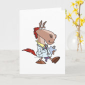 Carte drôle cheval doc docteur dessin (Fleur jaune)