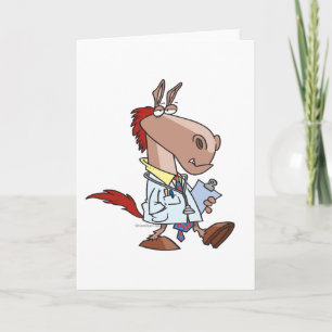 Carte drôle cheval doc docteur dessin