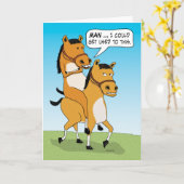 Carte Drôle Cheval équitation Cheval Anniversaire (Fleur jaune)
