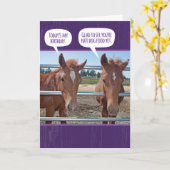 Carte Drôle Cheval - Soyez heureux Vous n'êtes pas Chien (Fleur jaune)