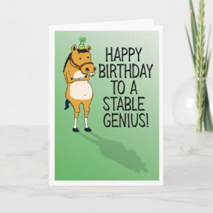 Carte Drôle Cheval Stable Genius Anniversaire