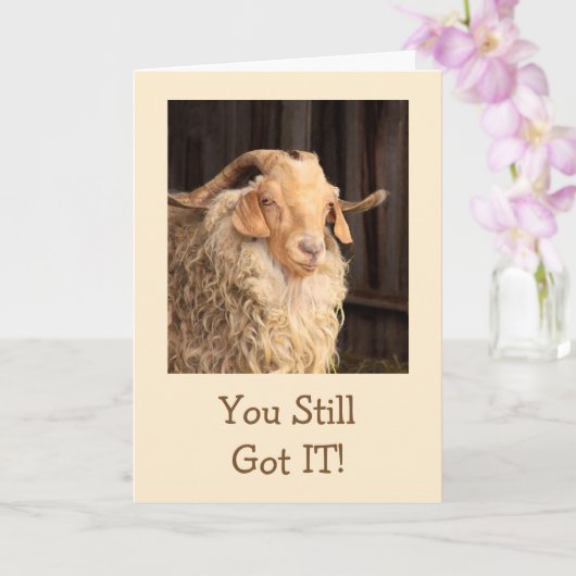 Carte Drôle Chèvre beau Diable Anniversaire (Orchidée)