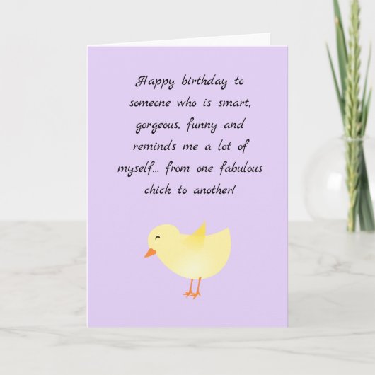 Carte drôle chick pun heureux anniversaire sassy pour el (Devant)