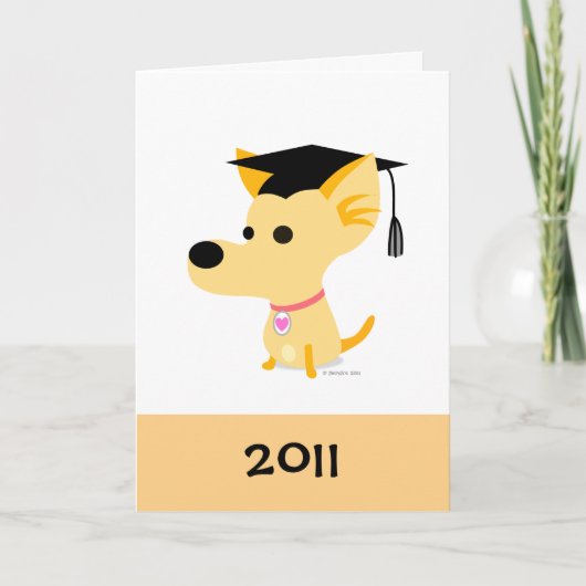 Carte Drôle chien de graduation (Devant)