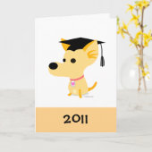 Carte Drôle chien de graduation (Fleur jaune)