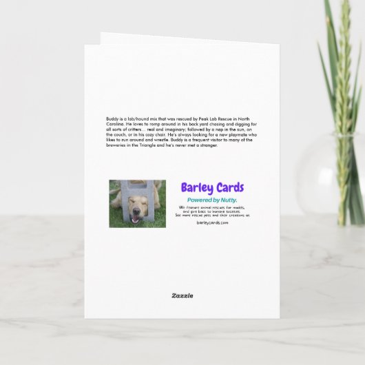 Carte Drôle Chien Éffrayant Paws Off Mes Traitements Hal (Dos)